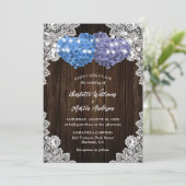 Rustic Purple and Blue Floral Wedding Invitation (Debout devant)