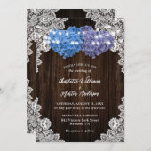 Rustic Purple and Blue Floral Wedding Invitation (Devant / Derrière)
