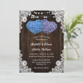 Rustic Purple and Blue Floral Wedding Invitation (Debout devant)