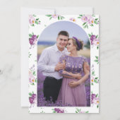 Rustic Purple Floral Photo Wedding Save The Date (Achterkant)