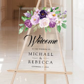 Rustic Purple Floral Wedding Welcome