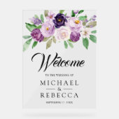 Rustic Purple Floral Wedding Welcome (Recto)