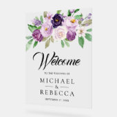 Rustic Purple Floral Wedding Welcome (Angle)