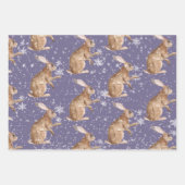 Rustic Purple Grape Elegant Snowy Winter Animals Inpakpapier Vel (Voorkant 2)