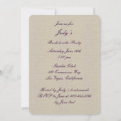 Rustic Purple Mason Jars Bachelorette Invitation d (Dos)