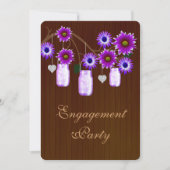 Rustic Purple Mason Jars Engagement Invitation (Devant)