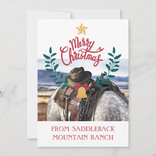 Rustic Ranch Farm Business Carte de voeux de Noël (Devant)