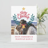 Rustic Ranch Farm Business Carte de voeux de Noël (Debout devant)