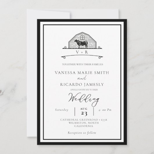 Rustic Ranch Western Country Cowboy Wedding Kaart (Voorkant)