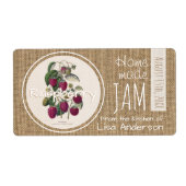 Rustic Raspberry Jam gepersonaliseerd H-label Etiket (Voorkant)