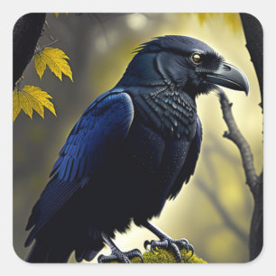 Rustic Raven - Natuur Guardian Vierkante Sticker