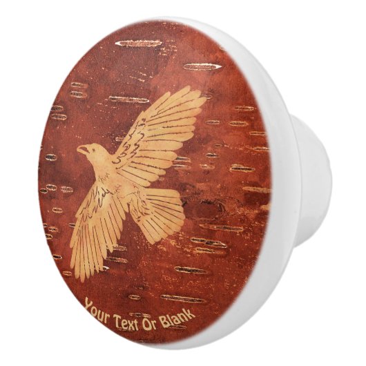 Rustic Raven op binnenste boog Keramische Knop (Rechts)