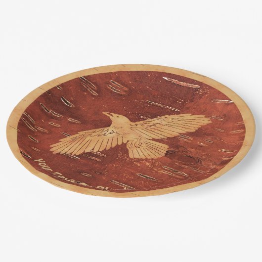 Rustic Raven op binnenste boog Papieren Bordje (Gekanteld)