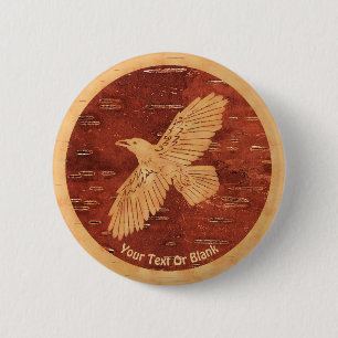 Rustic Raven op binnenste boog Ronde Button 5,7 Cm