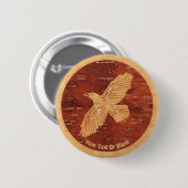 Rustic Raven op binnenste boog Ronde Button 5,7 Cm (Voorkant /achterkant)