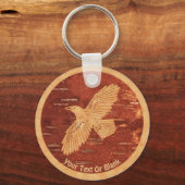 Rustic Raven op binnenste boog Sleutelhanger (Voorkant)