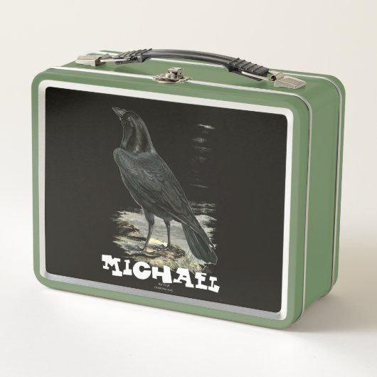 Rustic Raven Personalized Metal Lunch Box (Voorkant)