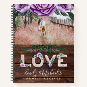 Rustic Recette Livre Heirloom Mariage Photo Cadeau