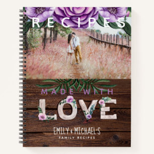 Rustic Recette Livre Heirloom Mariage Photo Cadeau