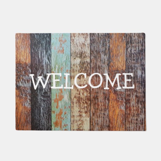 Rustic Reclam Wood Welkom Deurmat (Voorkant)