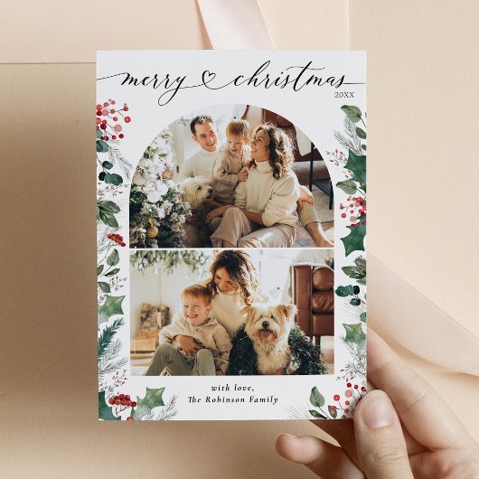 Rustic Red 2 Photo Arch Joyeuse carte de Noël