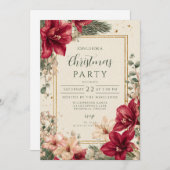 Rustic Red Amaryllis Christmas Kaart (Voorkant / Achterkant)