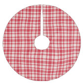 Rustic Red and White Gingham Plaid Kerstboom Rok (Voorkant)