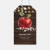 Rustic Red Apple Floral Baby shower Cadeaulabel (Voorkant)