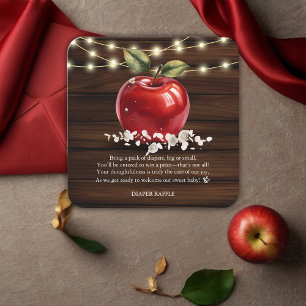 Rustic Red Apple Floral Baby shower Informatiekaartje