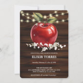 Rustic Red Apple Floral Baby shower Kaart (Voorkant)