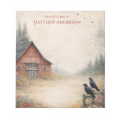 Rustic Red Barn and Crows Farm Scene |  Notitieblok (Voorkant)