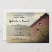 Rustic Red Barn country Wedding Kaart (Voorkant)