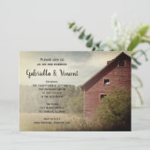 Rustic Red Barn country Wedding Kaart (Staand voorkant)