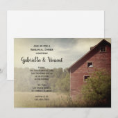 Rustic Red Barn Country Wedding Rehearsal Dinner Kaart (Voorkant / Achterkant)