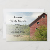 Rustic Red Barn Famille Réunion Invitation (Devant)