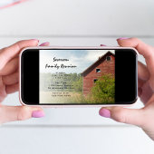 Rustic Red Barn Famille Réunion Invitation