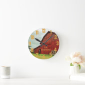 Rustic Red Barn Scene personaliseren  Ronde Klok (Huis)