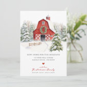 Rustic Red Barn Verhuisaankondiging Aankondiging (Staand voorkant)