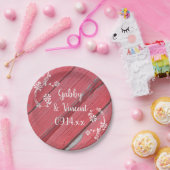 Rustic Red Barn Wood Country Weddenschap Papieren Bordje (Feest)