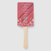 Rustic Red Barn Wood Country Wedding Programs Handwaaier (Achterkant)