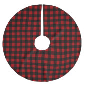 Rustic Red & Black Buffalo Plaid Kerstboom Rok (Voorkant)