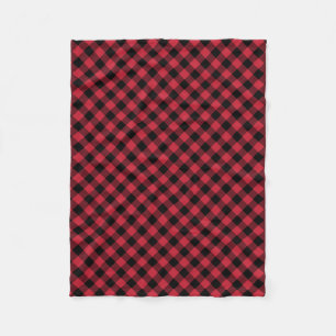 Rustic Red Black Buffalo Pset Lumberjack Patroon Fleece Deken