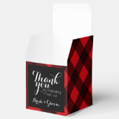 Rustic Red Black Buffalo Pset Pattern Monogram Bedankdoosjes (Geopend)