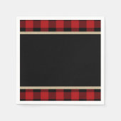 Rustic Red Black Buffalo speelde verjaardagsfeestj Servetten (Voorkant)