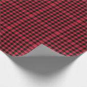 Rustic Red Black Gingham Block Pattern Cadeaupapier (Hoek)