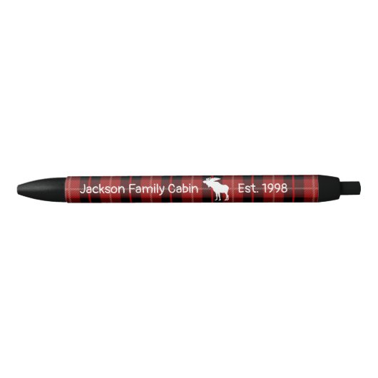 Rustic Red Black Pset Moose  Zwarte Inkt Pen (Voorkant)