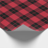 Rustic Red Black Pset Pattern Cadeaupapier (Hoek)