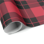 Rustic Red Black Pset Pattern Cadeaupapier (Rol Hoek)