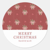 Rustic Red Botanical Christmas Sticker (Devant)