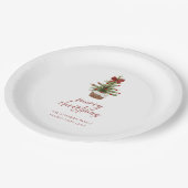 Rustic Red Bow Christmas Tree Holiday Papieren Bordje (Gekanteld)